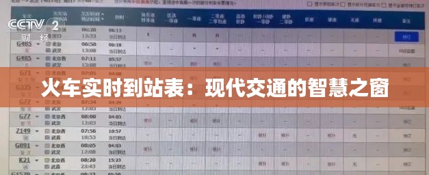 火车实时到站表:现代交通的智慧之窗